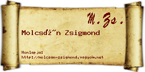Molcsán Zsigmond névjegykártya